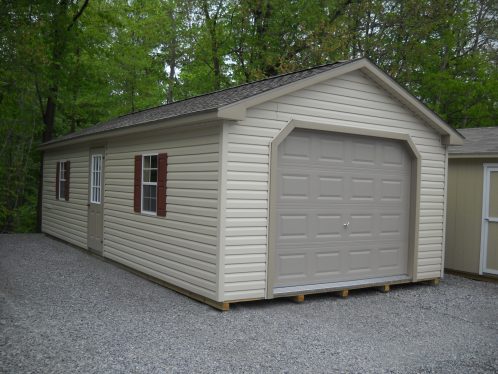 14'x32' Vinyl Peak Style Garage | Custom Built Garages, Peak Style ...