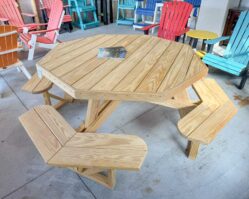 Wood Octagon Picnic Table